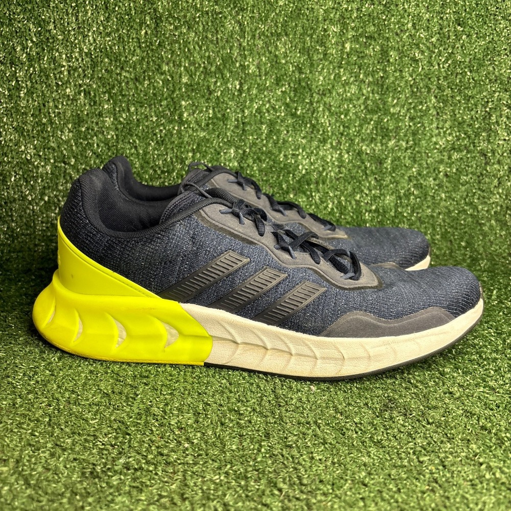 Adidas Kaptir Super Boost Athletic Running Shoes‎  Solar Yellow Navy Bue Mens 13
